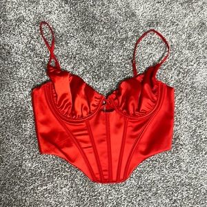 White fox corset top